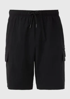 Black Tech Cargo Shorts