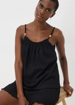 Black Textured Co Ord Cami Top