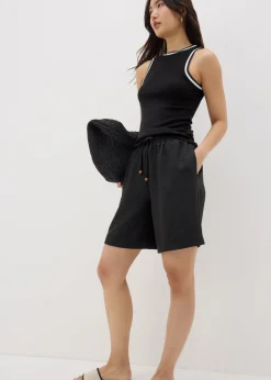 Black Tie Waist Shorts