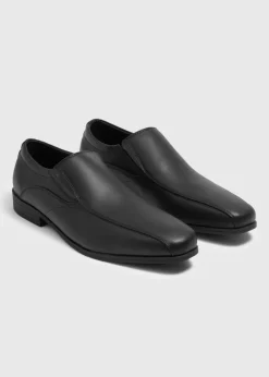 Black Tramline Slip On Shoes
