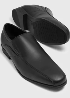 Black Tramline Slip On Shoes