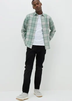 Black Washed Slim Fit Tapered Jeans