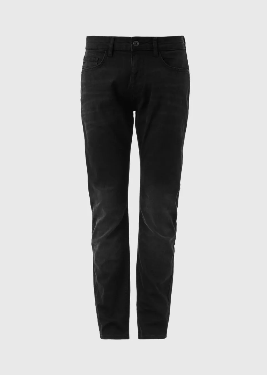 Black Washed Slim Fit Tapered Jeans