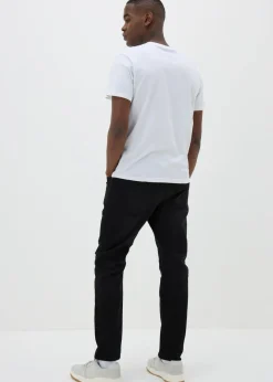 Black Washed Slim Fit Tapered Jeans