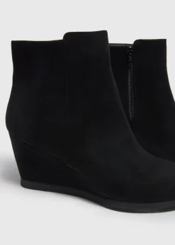 Black Wedge Boots