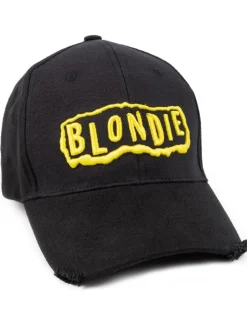 Blondie Black Logo Adjustable Curved Peak Baseball Cap