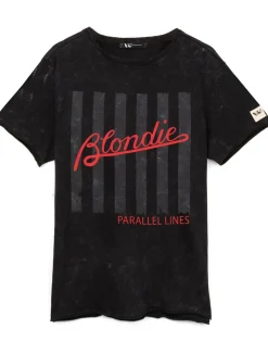 Blondie Mens Black Band Logo T-Shirt