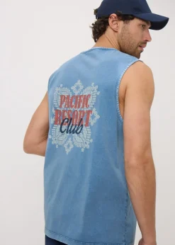 Blue Acid Wash Pacific Resort Vest