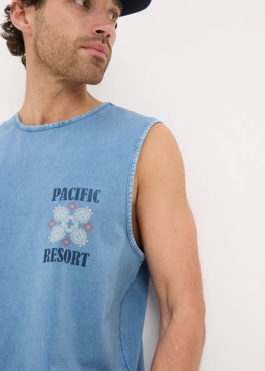 Blue Acid Wash Pacific Resort Vest