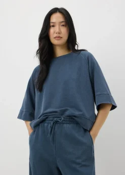 Blue Acid Wash Short Sleeve Top