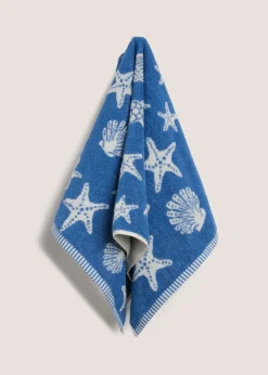 Blue Beach Print Towel