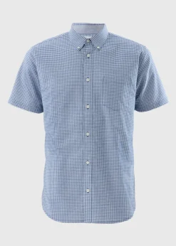 Blue Check Short Sleeve Oxford Shirt