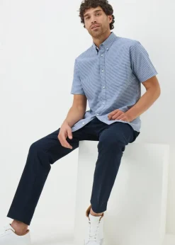 Blue Check Short Sleeve Oxford Shirt
