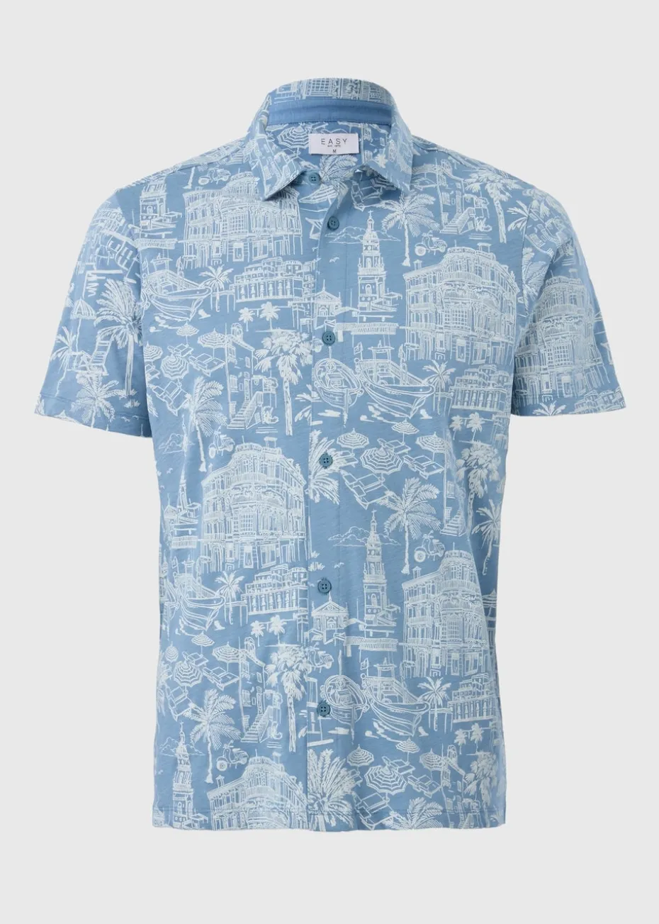 Blue City Print Shirt