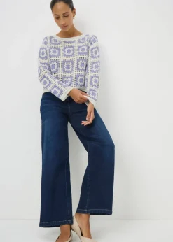 Blue Crochet Patchwork Jumper