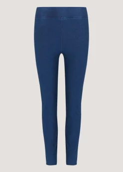 Blue Denim Look Ankle Length Leggings