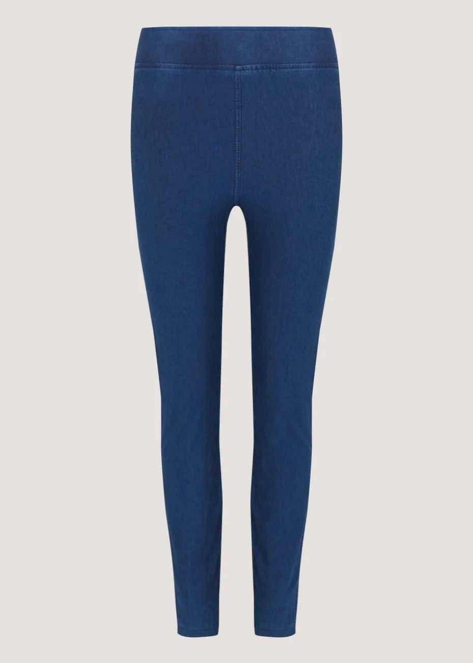 Blue Denim Look Ankle Length Leggings