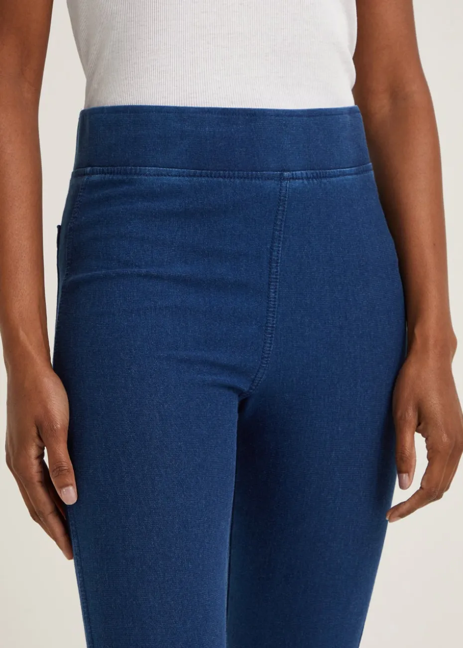 Blue Denim Look Ankle Length Leggings