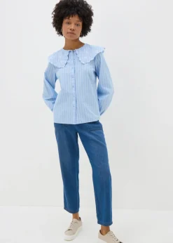 Blue Denim Utility Jogger Trousers