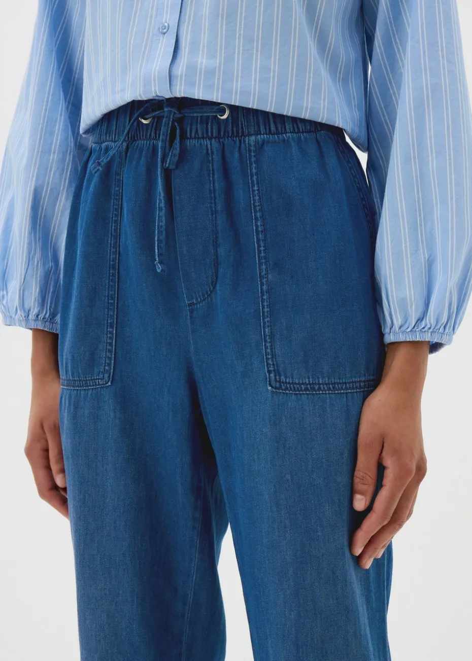 Blue Denim Utility Jogger Trousers