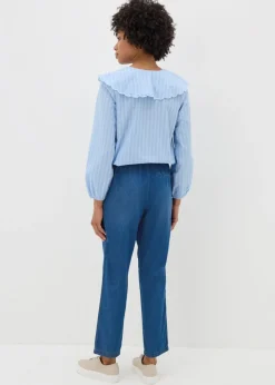 Blue Denim Utility Jogger Trousers