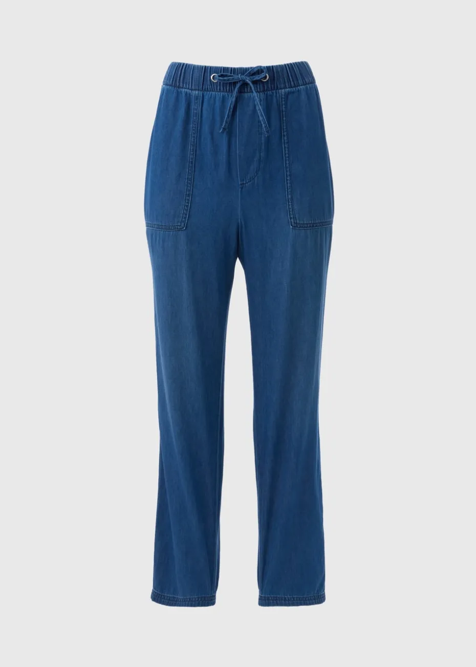 Blue Denim Utility Jogger Trousers