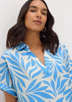 Blue Et Vous Palm Popover Blouse