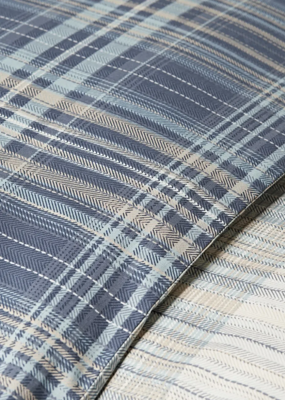 Blue Fine Check Duvet Cover