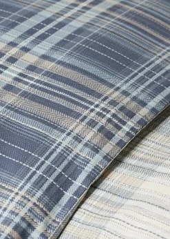 Blue Fine Check Duvet Cover