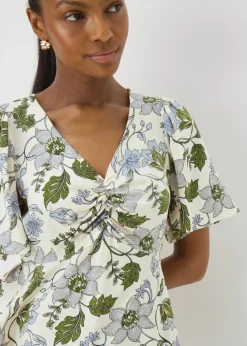 Blue Floral Mini Tea Dress