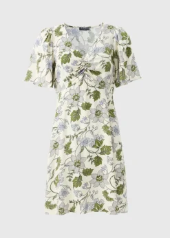 Blue Floral Mini Tea Dress