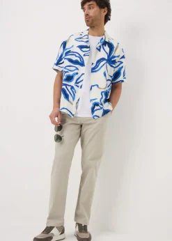 Blue Floral Short Sleeve Shirt