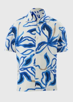 Blue Floral Short Sleeve Shirt