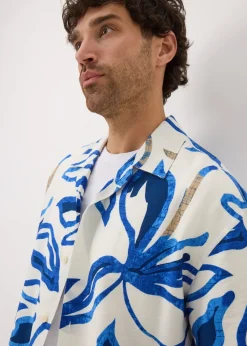 Blue Floral Short Sleeve Shirt