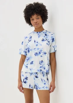 Blue Floral Shorts Pyjama Set