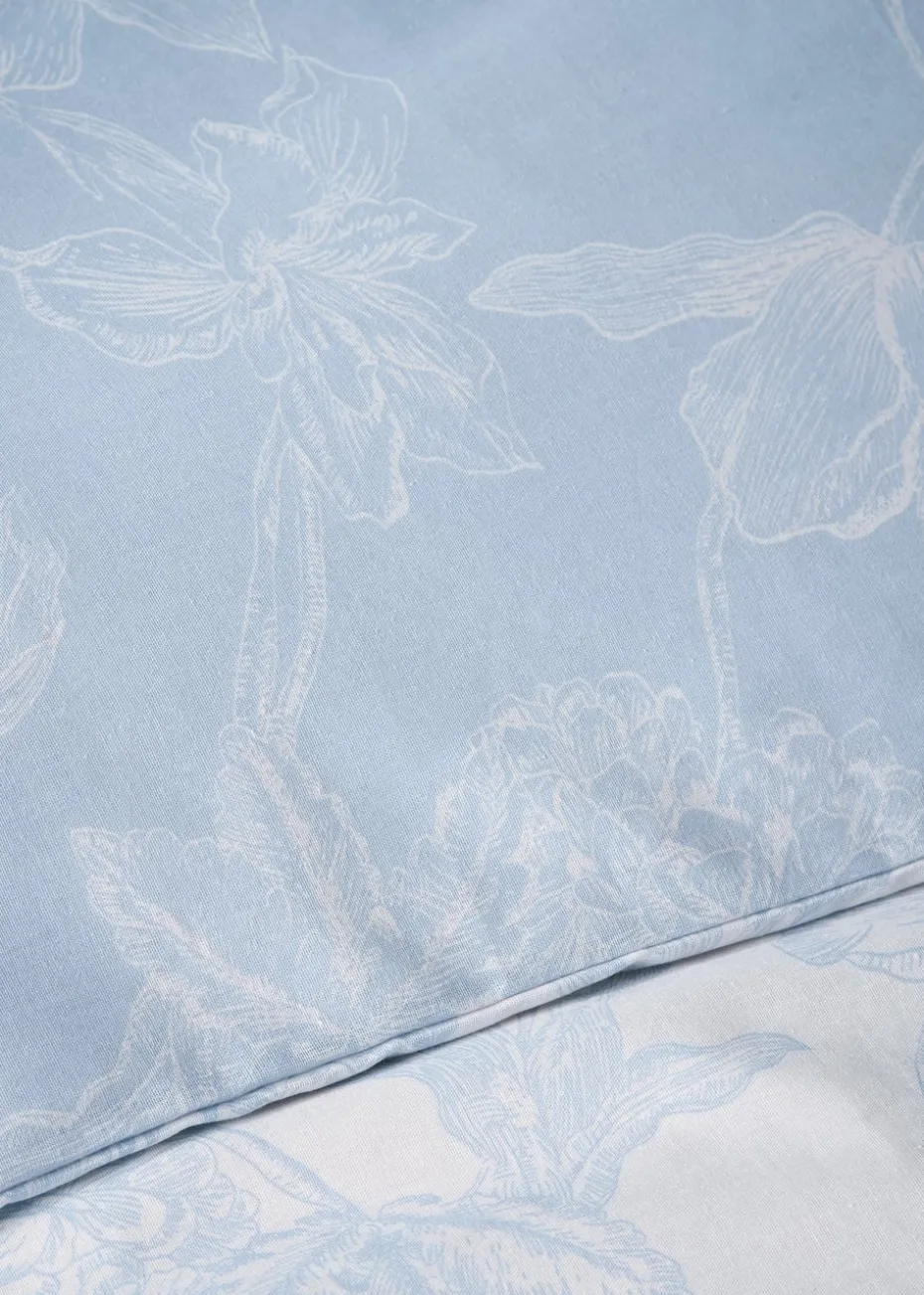 Blue Floral Sketch Duvet Set