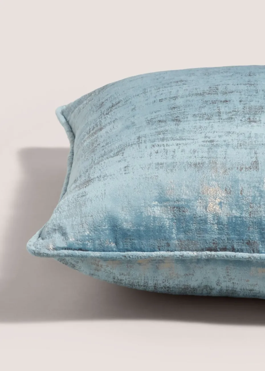 Blue Foil Velvet Cushion