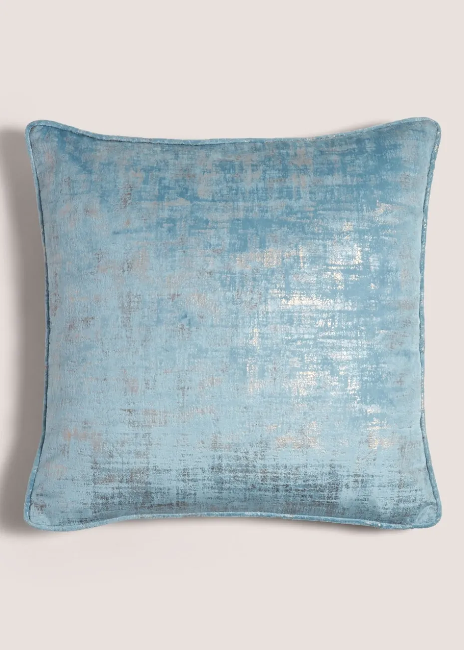 Blue Foil Velvet Cushion