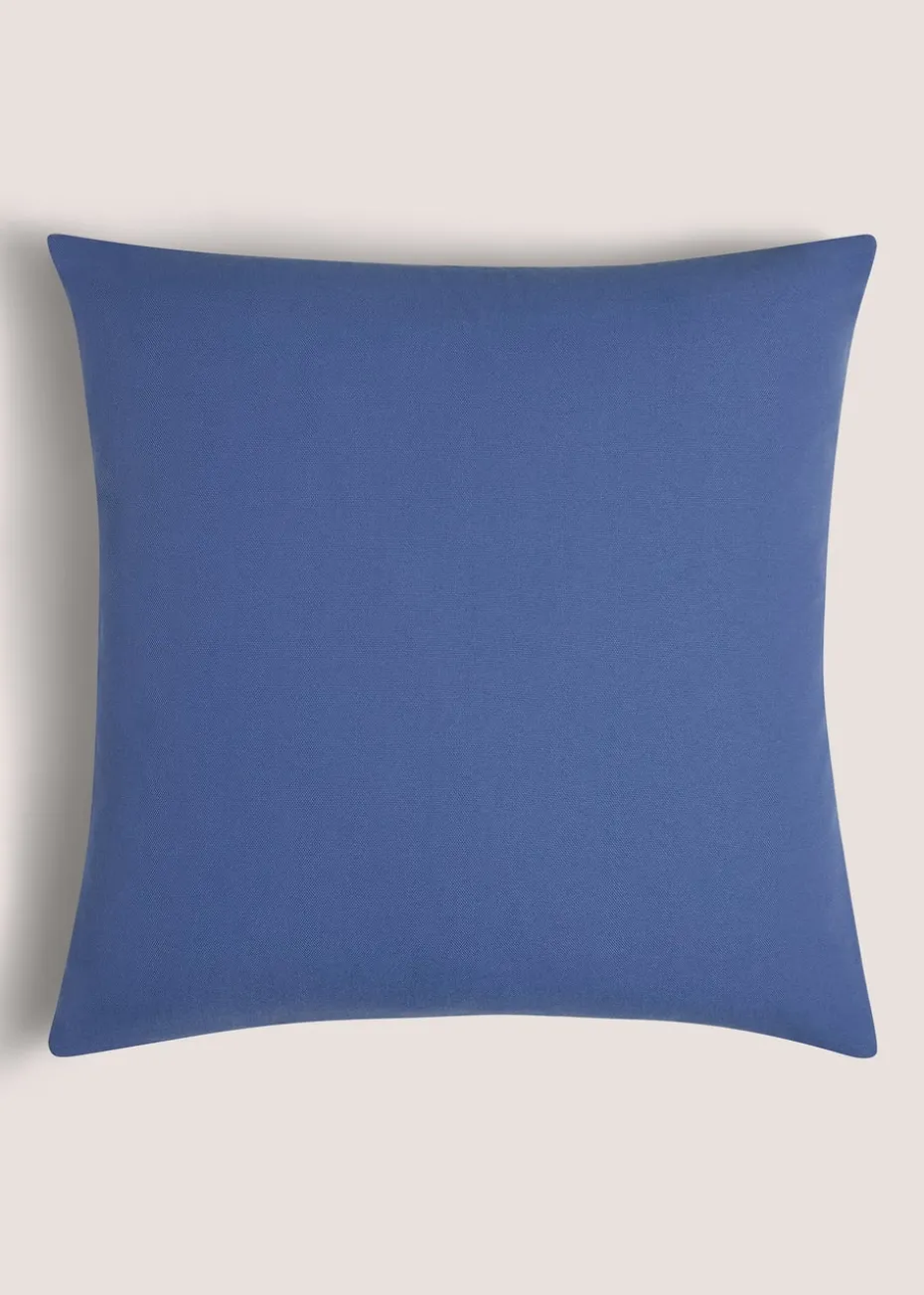 Blue Geometric Tufted Cushion