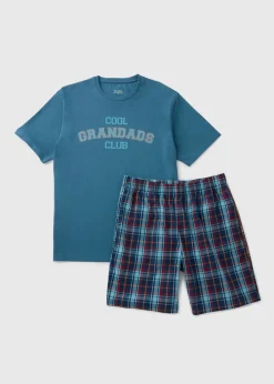 Blue Grandad Short Pyjama Set
