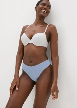 Blue Lace Back Brazilian Knickers