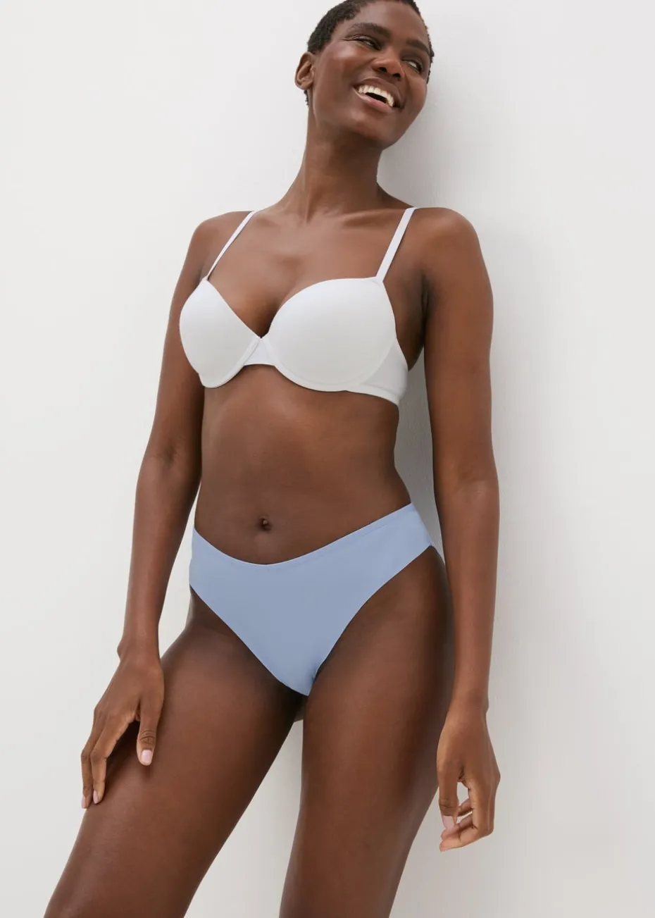 Blue Lace Back Brazilian Knickers