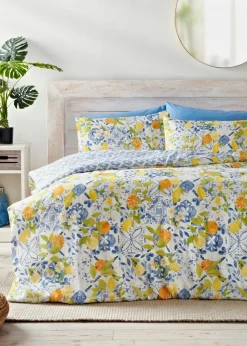 Blue Lemon Tiles Duvet Set
