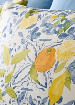 Blue Lemon Tiles Duvet Set