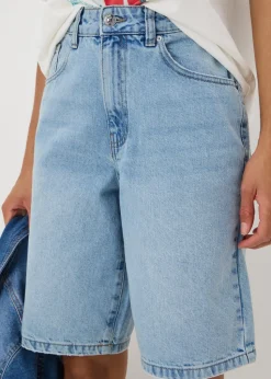 Blue Lightwash Relaxed Knee Length Shorts