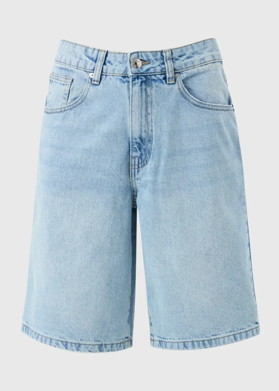 Blue Lightwash Relaxed Knee Length Shorts