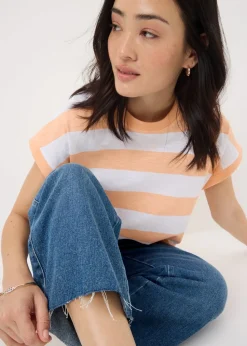 Blue Mid Wash Cropped Wide Leg Jeans