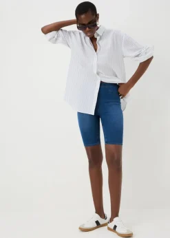 Blue Mid Wash Rosie Knee Length Shorts