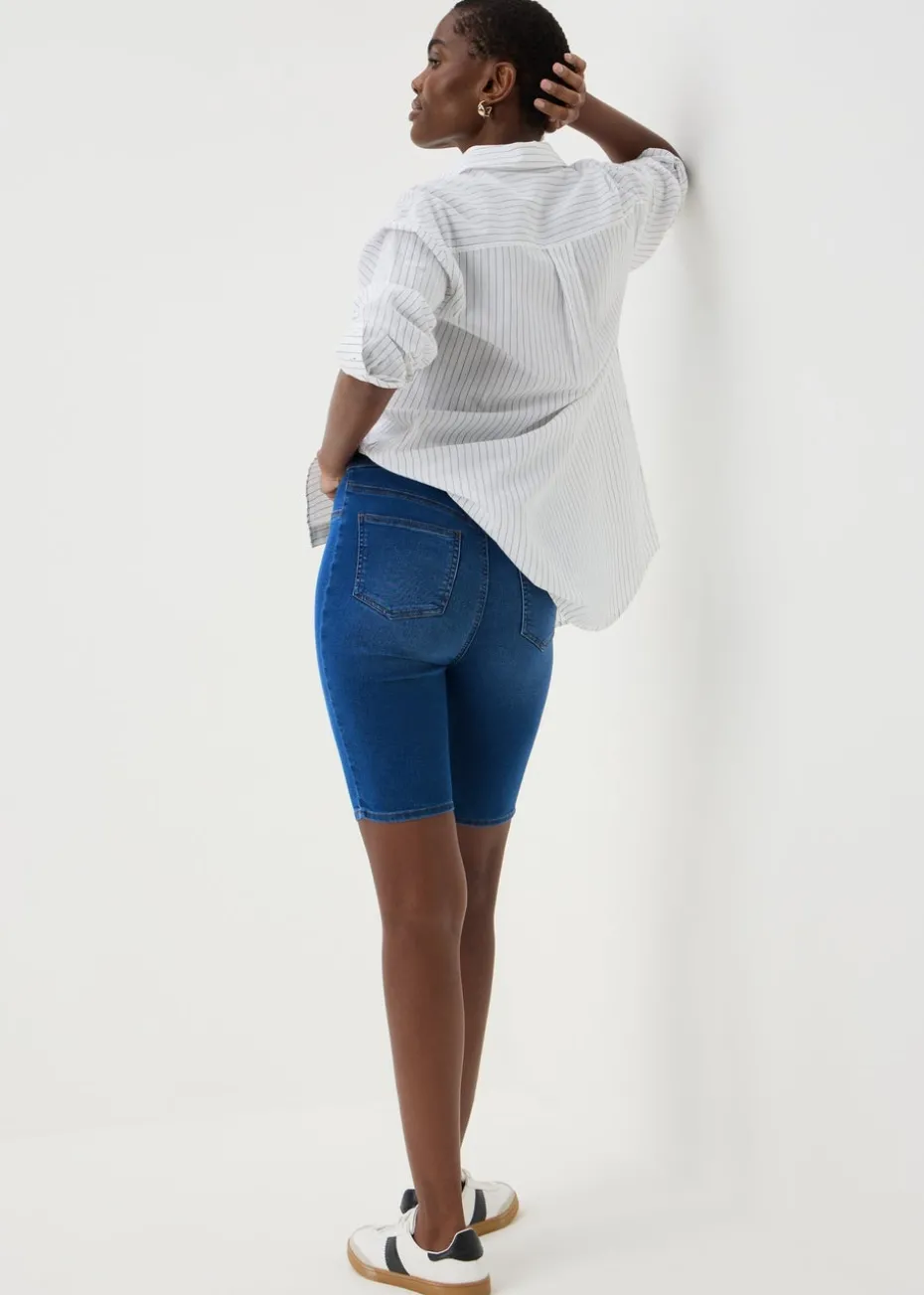 Blue Mid Wash Rosie Knee Length Shorts