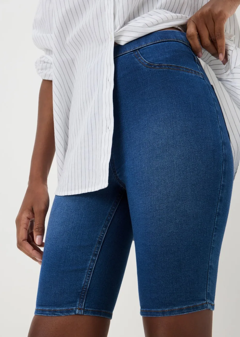 Blue Mid Wash Rosie Knee Length Shorts